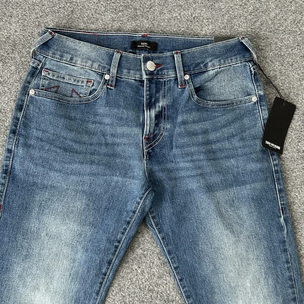 True‎ Religion Ricky Relaxed Straight Jeans Mens 32x34 Blue Medium Denim Wash